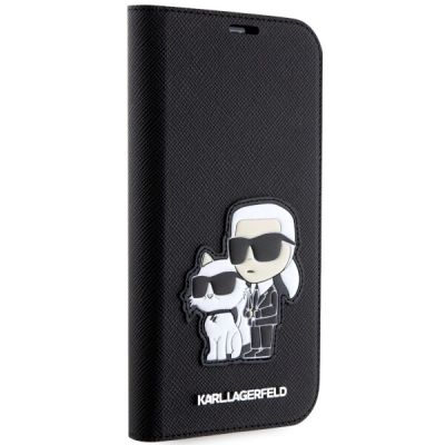 5. Karl Lagerfeld KLBKP14LSANKCPK iPhone 14 Pro 6.1" bookcase black/black Saffiano Karl & Choupette