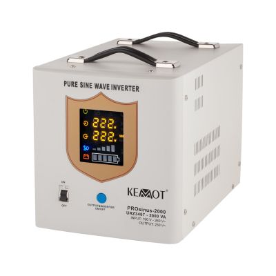 KEMOT PROsinus-2000 emergency power supply, pure sine wave converter with charging function 12V 230V 2000VA/1200W