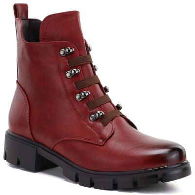Women's insulated red worker boots M.Daszyński MR23123