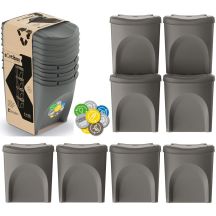 GARBAGE BINS 25 L SORTIBOX SET 4 PCS GREY STONE