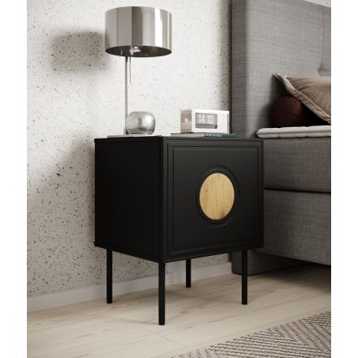 3. Nightstand 2 pcs. PALAZZO 44.5x40x59 black + craft oak
