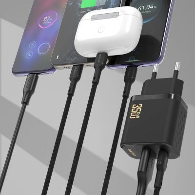 2. Dudao A27MaxCEU PD QC 35W USB-A USB-C Wall Charger with USB-C Cable - Black