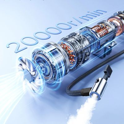 7. Baseus PrimeTrip VA1 75W 2-in-1 Tire Compressor with Flashlight and 6000mAh Power Bank - Black