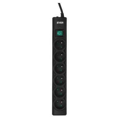 3. Ever OPTIMA surge protector 1.5m (6 x UTE; 10 A; black) (T/LZ08-OPT015/0000)