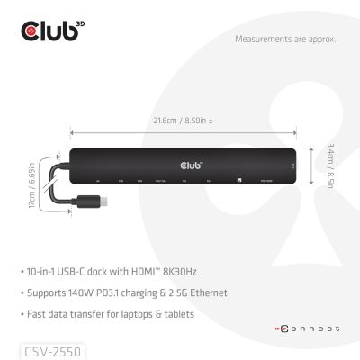5. NB ACC 10-in-1 USB-C 140W Docking Station CSV-2550 CLUB3D