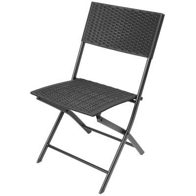 11. BALCONY FURNITURE SET TABLE 58X58X70CM AND 2 BLACK CHAIRS