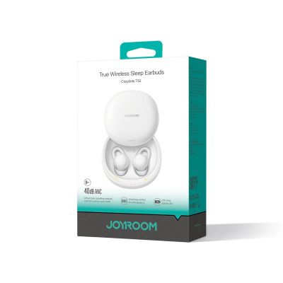 9. Joyroom JR-TS2 Cozydots Series Wireless TWS Headphones for Sleeping ANC Bluetooth 5.3 - White