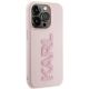 4. Karl Lagerfeld 3D Rubber Glitter Logo case for iPhone 15 Pro - pink