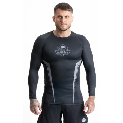 2. Gray long sleeve rashguard with DBX Bushido logo