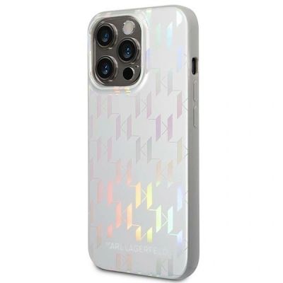 4. Karl Lagerfeld Karl Lagerfeld Monogram Iridescent case for iPhone 14 Pro - silver