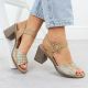 22. Women’s Beige Woven Block-Heel Sandals M.Daszyński MR24125-4