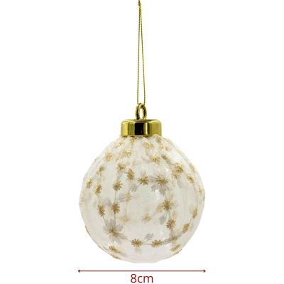 15. SAFE PLASTIC BALL 8 CM LACE DECORATION MICA STAR