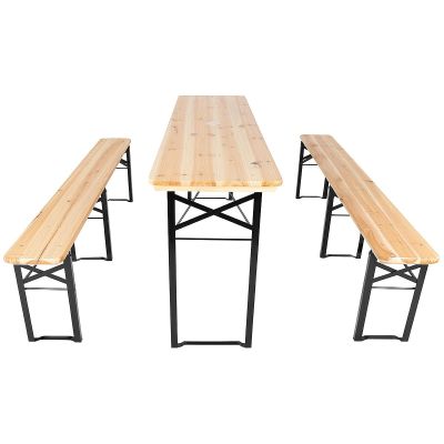 26. PICNIC BAR SET WOODEN TABLE AND 2 BENCHES