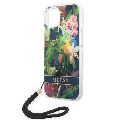 5. Guess GUOHCP14MHFLSB iPhone 14 Plus 6.7 "blue / blue hardcase Flower Strap