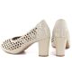 4. Beige open toe pumps with openwork heel, Jezzi ASA283-7