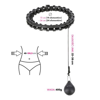 15. HMS HHW01 hula hoop with studs and weight, black