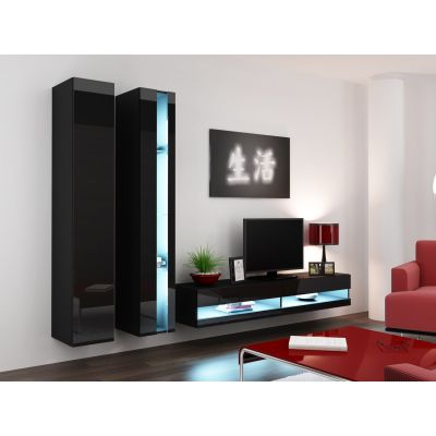6. TV cabinet VIGO NEW '140' 30/140/40 black/black-polished