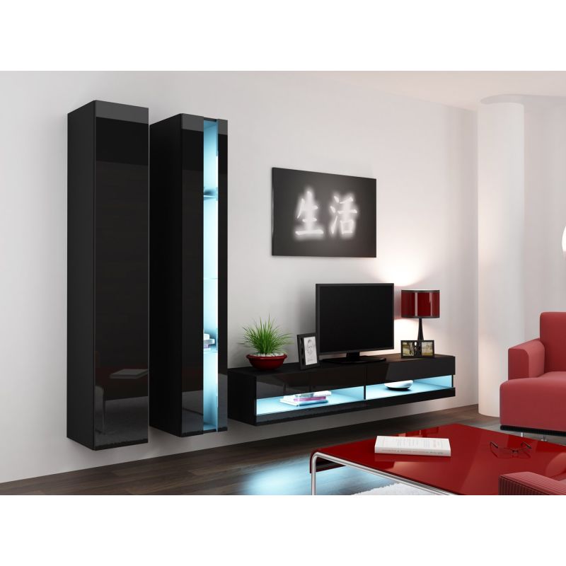 6. TV cabinet VIGO NEW '140' 30/140/40 black/black-polished