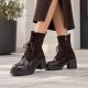 7. Women's Heeled Platform Ankle Boots in Chocolate Brown Vinceza 58665