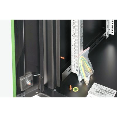 4. Digitus Unique 19" 12U 600x600 wall-mounted network cabinet, glass door, black, undivided, assembled, 100kg
