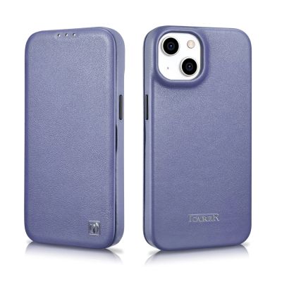 28. iCarer CE Premium Leather Folio Case iPhone 14 Plus Magnetic Flip Leather Folio Case MagSafe Light Purple (WMI14220715-LP)