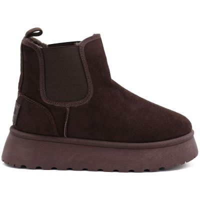 6. Waterproof women's snow boots, platform ankle boots, brown Big Star UU274174