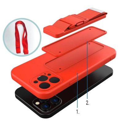 7. Rope case gel case with a lanyard chain handbag lanyard Samsung Galaxy S21 5G red