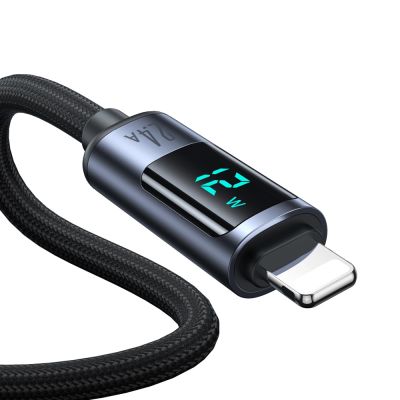 11. Joyroom Prism Series A16 Lightning / USB-A Cable 2.4A 1.2m with LED Display - Black