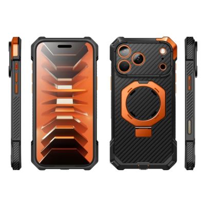 3. Supcase UB Grip Mag MagSafe Aramid Case for iPhone 18 Pro Max / 17 Pro Max - Black and Orange