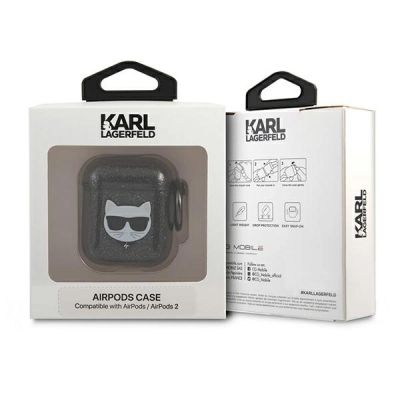 4. Karl Lagerfeld KLA2UCHGK AirPods 1/2 cover black/black Glitter Choupette