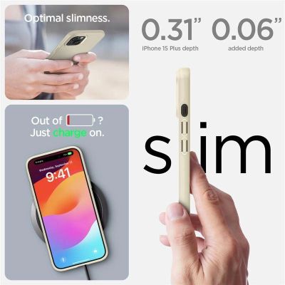 7. Spigen Thin Fit iPhone 15 Plus Case - Beige
