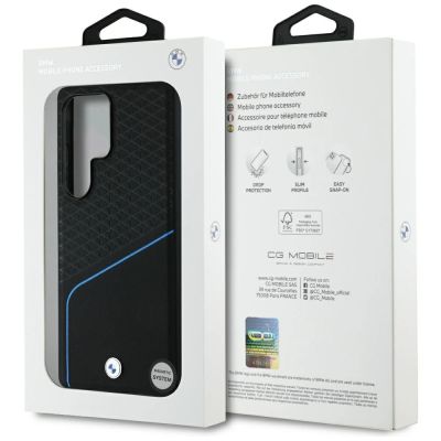 8. BMW Leather Textured and Smooth MagSafe case for Samsung Galaxy S25 Ultra - black