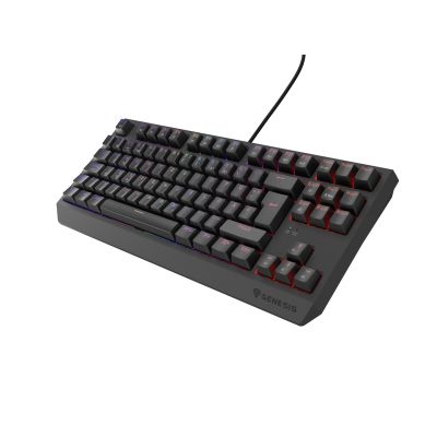 21. GENESIS THOR 230 TKL RGB MECHANICAL GAMING KEYBOARD OUTEMU RED BLACK HOT SWAP