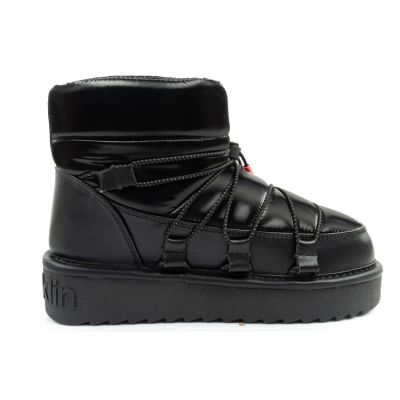 4. D.Franklin women's snow boots winter fashionable insulated ankle boots black