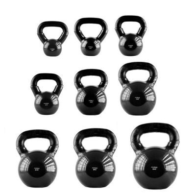 16. Black vinyl-coated cast iron kettlebell HMS KNV20 