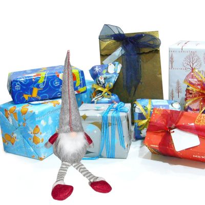 6. DECORATIVE gnome dwarf 30+15cm gray