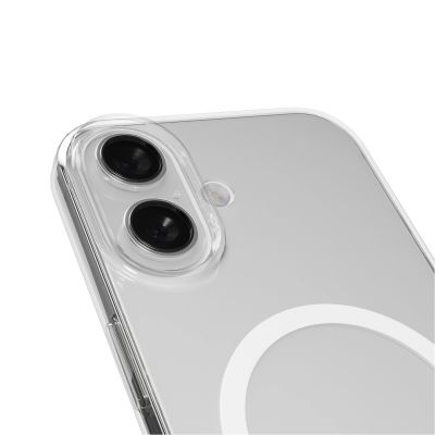 5. Puro Lite Mag TPU+PC Case Compatible with MagSafe for iPhone 17 - Transparent with White Ring
