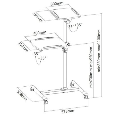 3. TECHLY PROJECTOR TABLE HIGH WHITE