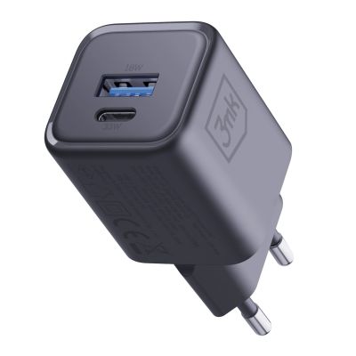 22. 3mk Hyper Charger PD 33W GaN QC4+ PPS AFC FCP SCP 1A1C Wall Charger - Black