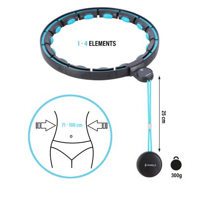 14. HHM17 HULA HOP BLACK/TURQUOISE WITH MAGNETS AND WEIGHT + HMS COUNTER