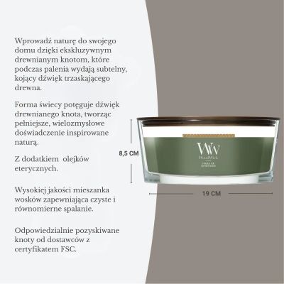 8. WoodWick Frasier Fir Candle Ellipse Gray 1 pc.