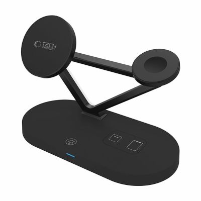 3. Tech-Protect QI15W-A41 3in1 Wireless Charger with MagSafe for Apple Devices - Black