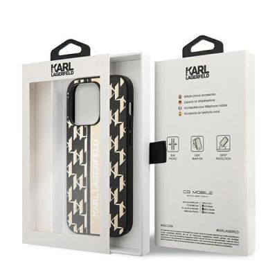8. Karl Lagerfeld KLHCP14XPGKLSKW iPhone 14 Pro Max 6,7 "hardcase brown / brown Monogram Stripe