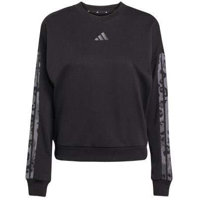8. Women's adidas Animal Print 3-Stripes French Terry Sweatshirt Black JM1835