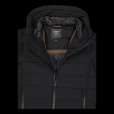 5. CMP men's winter sports jacket with hood, insulated, black (34K0167/U901)