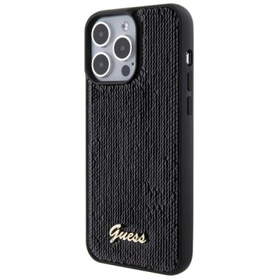 2. Guess Sequin Script Metal case for iPhone 15 Pro Max - black