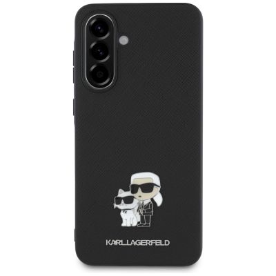 2. Karl Lagerfeld Saffiano Case w/ K&C Metal Logo for Samsung Galaxy A56 - Black
