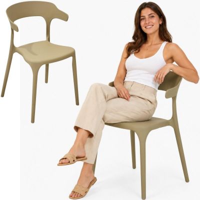 SAND PLASTIC GARDEN CHAIR