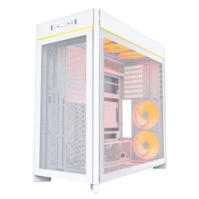 6. Montech HS01 PRO PC Case, Midi-Tower, ATX, aRGB, Tempered Glass - White