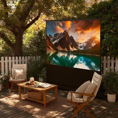 10. MACLEAN PORTABLE PROJECTION SCREEN, COMPACT, FLOOR, 100", 16:9 MC-964